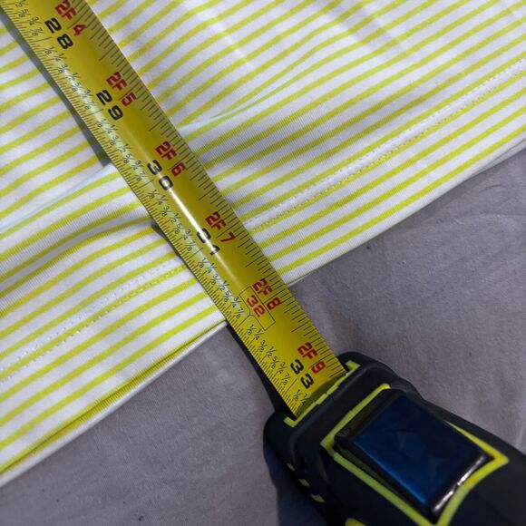 Nike Polo Shirt Mens 2XL White Green Striped Dri Fit Short Sleeve Performance - Picture 7 of 7